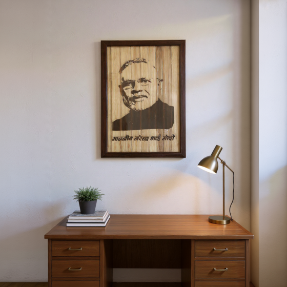 Bamboo Wall Art of PM Narendra Modi
