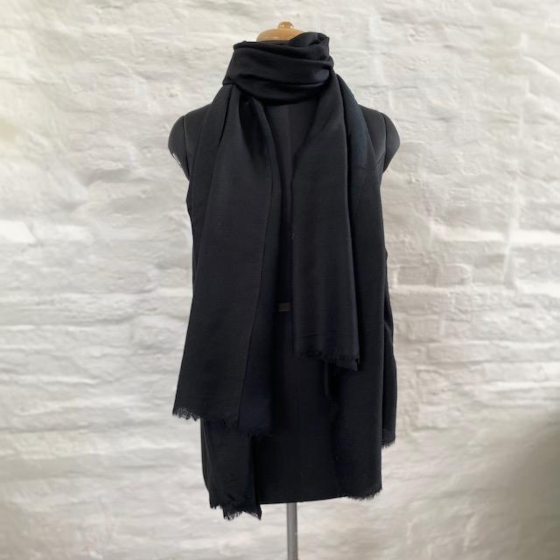 Micro Fine Wool Shawl | 200*100 cm | Black
