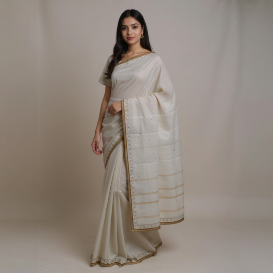 Exclusive Bengal Handloom Saree | White