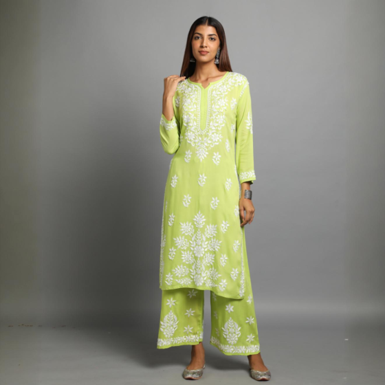 Green Chikan Kurti