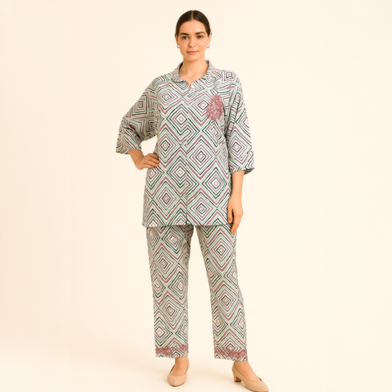 Hand-Embroidered Co-ord Set for Women | S