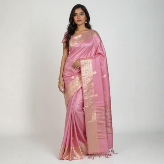 Handloom Tussar Kosa Silk Saree