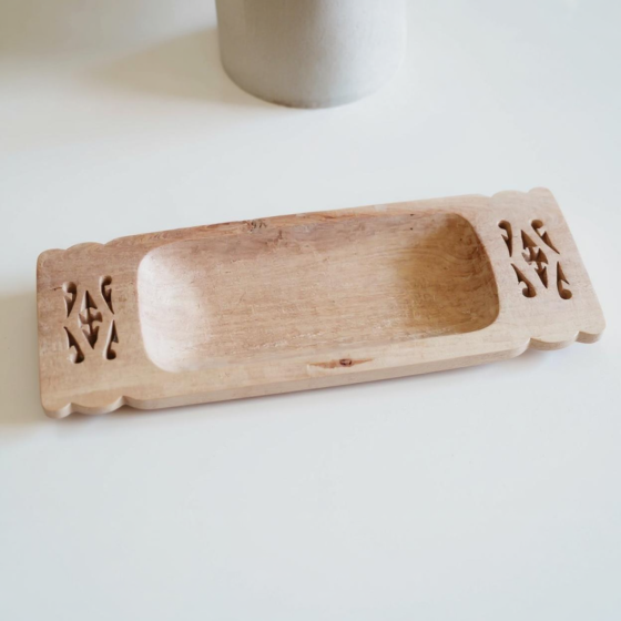 Udayagiri wooden cutlery square design tray