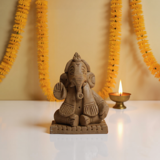 Terracotta Ganesha Idol | 10 x 7.5 x 6.25 cm
