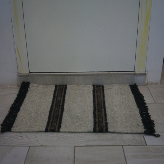 Handmade Camel and Goat Hair Door Mat | White