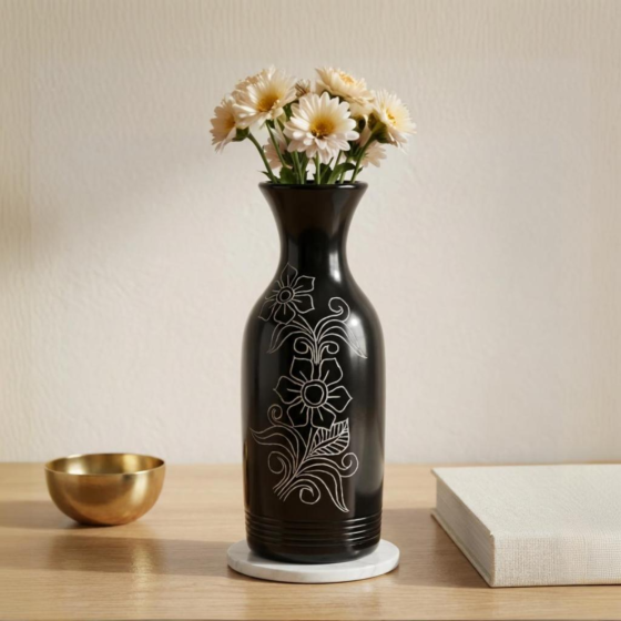 Handmade Ceramic Vase For Home Decor | Black