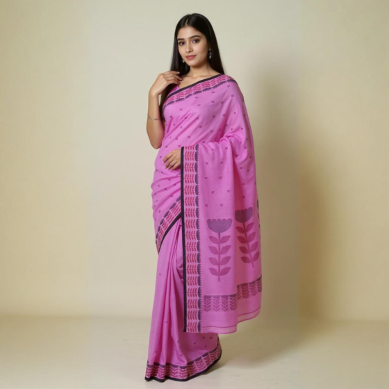 Bengal Pure Cotton Saree | Shades of Puprle