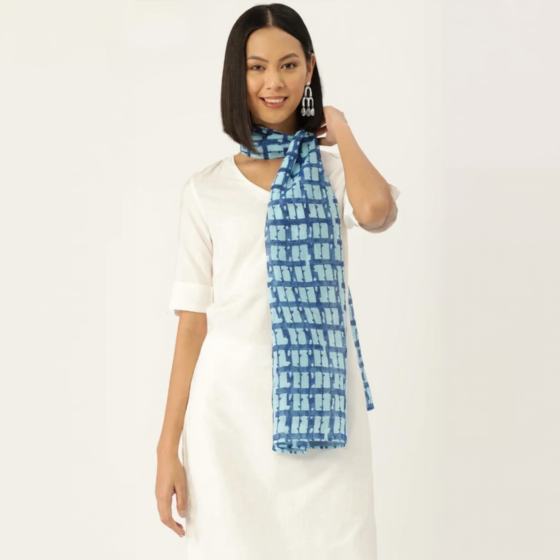Cotton Scarf with Hand Block Print