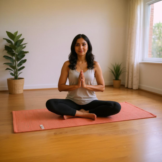 Ayurastha - Herbal Dyed Organic Cotton Pink Yoga Mat