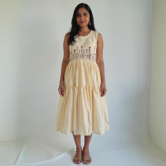 Hand-Embroidered Cotton Dress