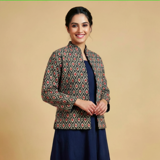 Handblock Printed Women's Cotton Jacket