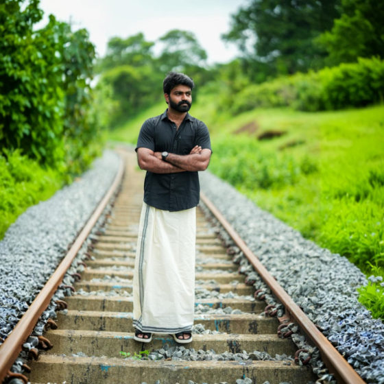 Kerala Cotton Handloom Double Mundu for Men | Off White