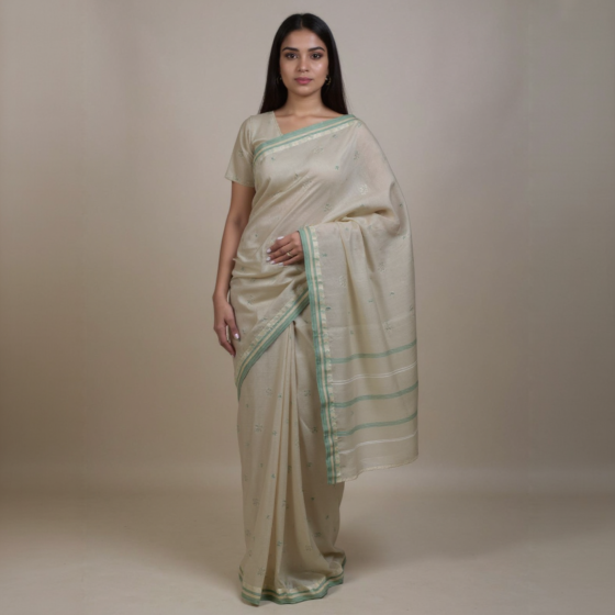 Exclusive Bengal Handloom Saree | Khaki
