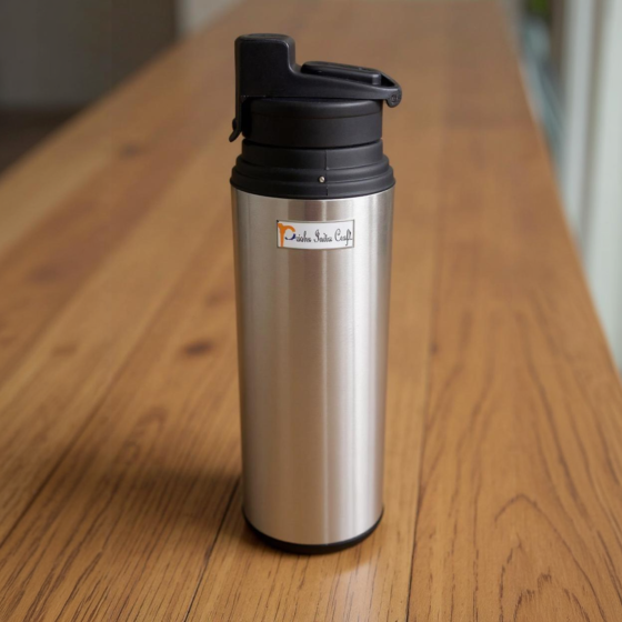 Prisha India Craft Copper Water Bottle with Vacuum Insulation