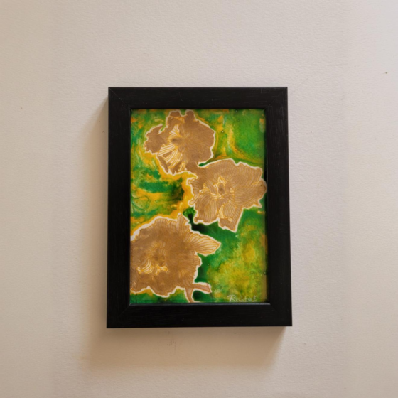 Flower and glass painting  