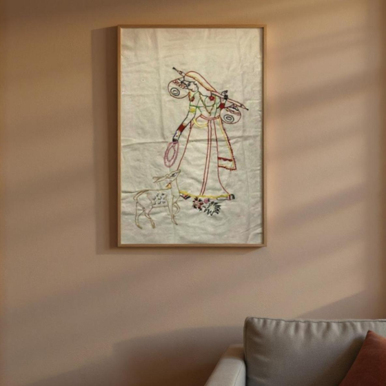 HAND EMBROIDERY MIRA PAINTING WALL HANGING 