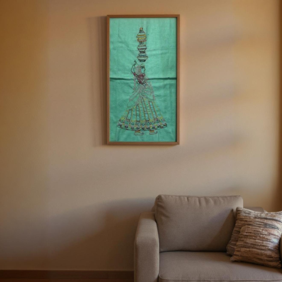HAND EMBROIDED PAINHARI PAINTING WALL HANGING 