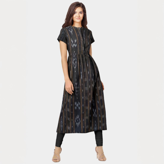 Handloom Women Single Kurta | Black