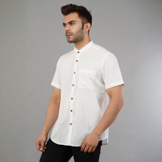 Handloom Cotton White Shirt | L