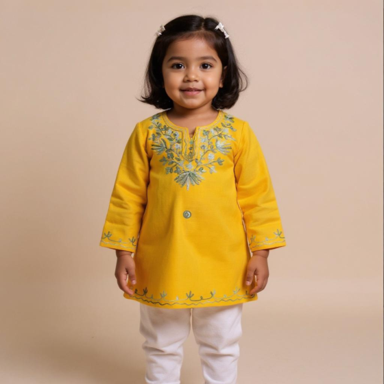 Baby emborided pure cotton kurti
