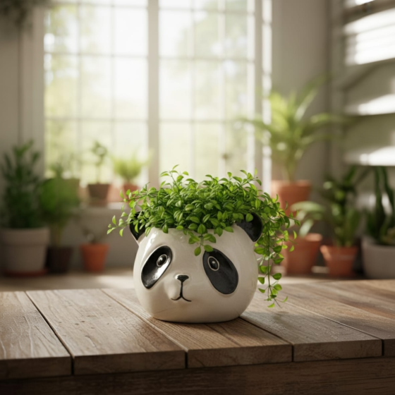 Handmade Ceramic Panda Planter