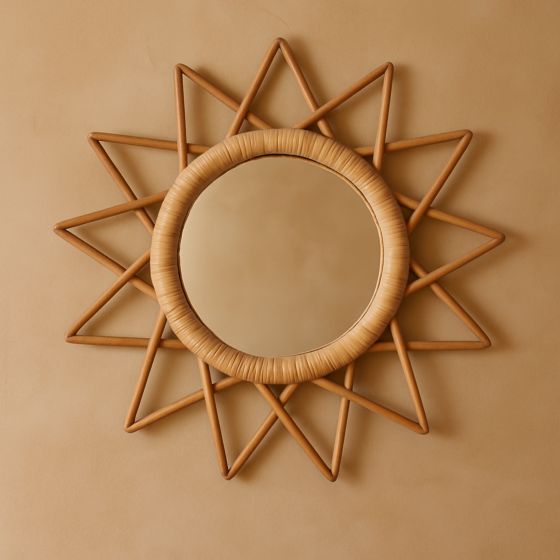 Cane Star Mirror Frame