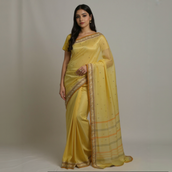Exclusive Bengal Handloom Saree | Yellow