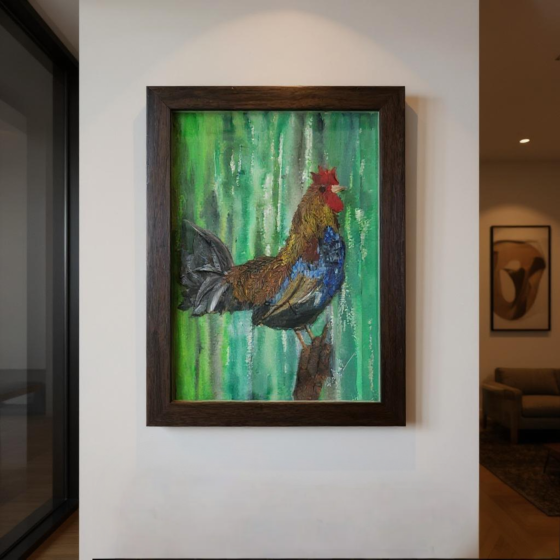 Hen- Walldecor - glass frame