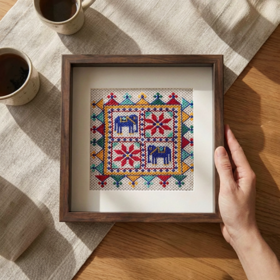 Handcrafted Bead Work Tray|10x10 inches