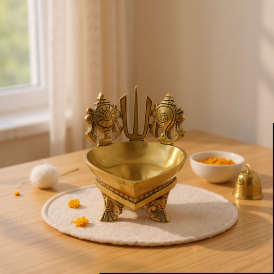 Brass Sangu Chakra Diya  KBH07743