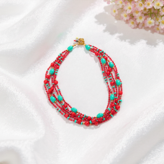 RED GREEN NECKLACE