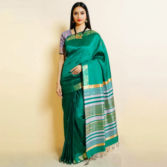 Handloom Bhagalpuri Tussar Silk Saree