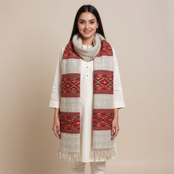 Handloom Kullu Woollen Shawl | 200x100x0.25