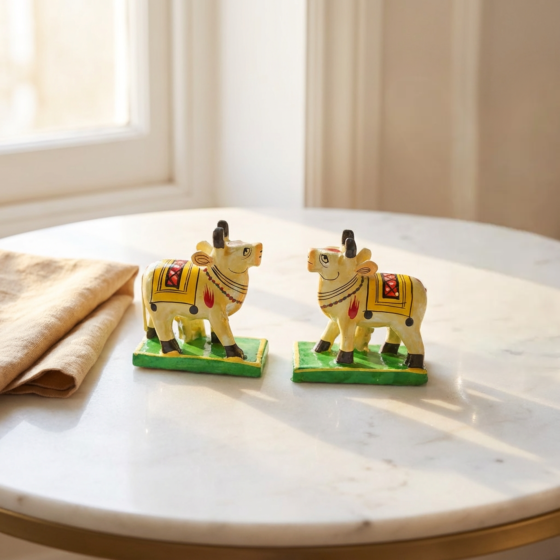 Handcrafted Wooden Cow Toys | Set of 2