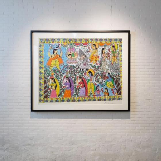 Krishna Handmade Madhubani Painting Without Frame