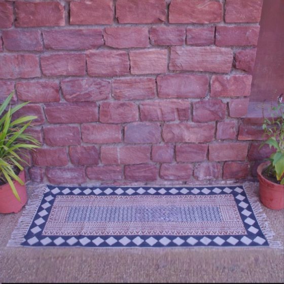 Cotton Hand Block Print Rug