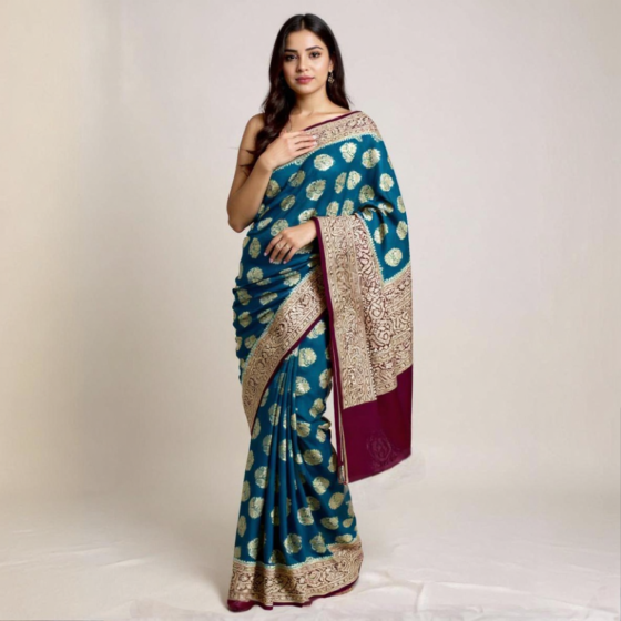Banarasi Pure Silk Khaddi Georgette-Chiffon Saree
