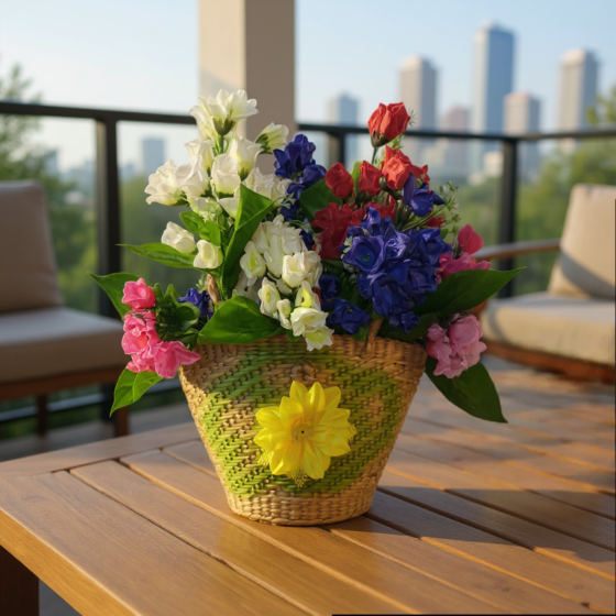 Handcrafted Bamboo Flower Case | Medium