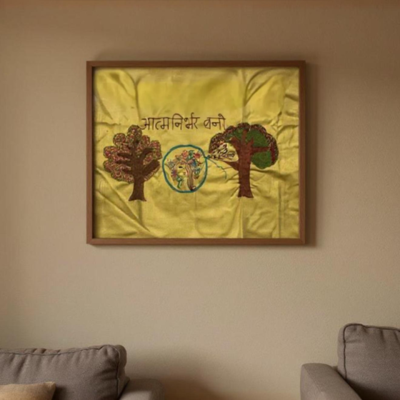 Hand Embroidery wall hanging/painting for wall decoration 