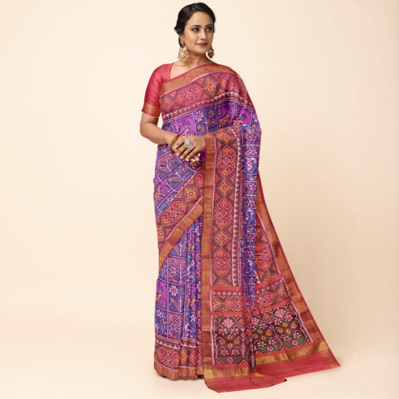 Semi-Double ikkat Patola silk saree