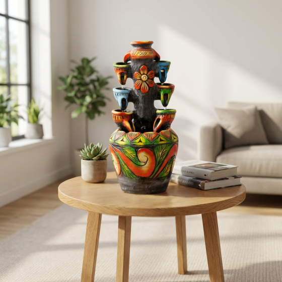 Handcrafted Terracotta Water Fountain | 8 x 4 Inches