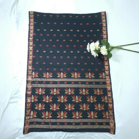 Bengal exclusive Handloom sarees-Navy Blue
