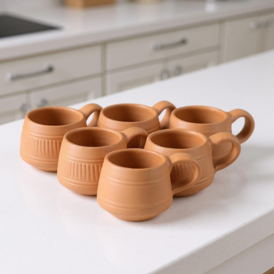 Terracotta Tea Cup Set of 6 