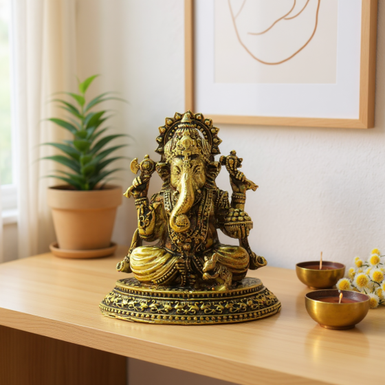 Brass Ganesha Idol KBH09213
