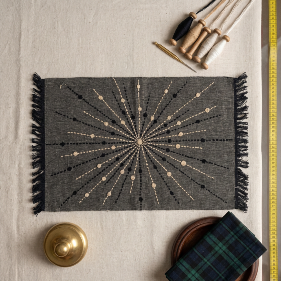 Handmade Ikat Handkerchief|Grey
