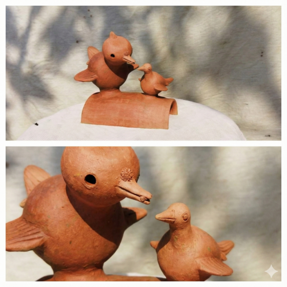 Handcrafted Terracotta Roof Birds