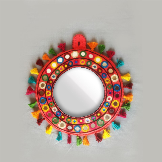Hand Embroidery Mirror Frame for Home