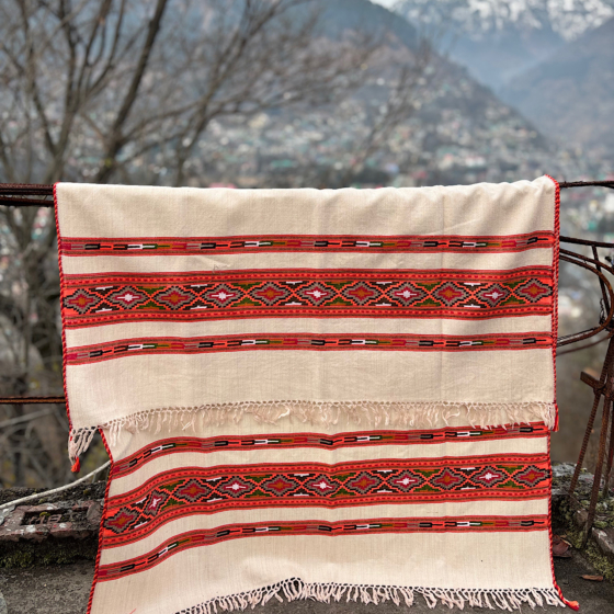 White Kullu Shawl