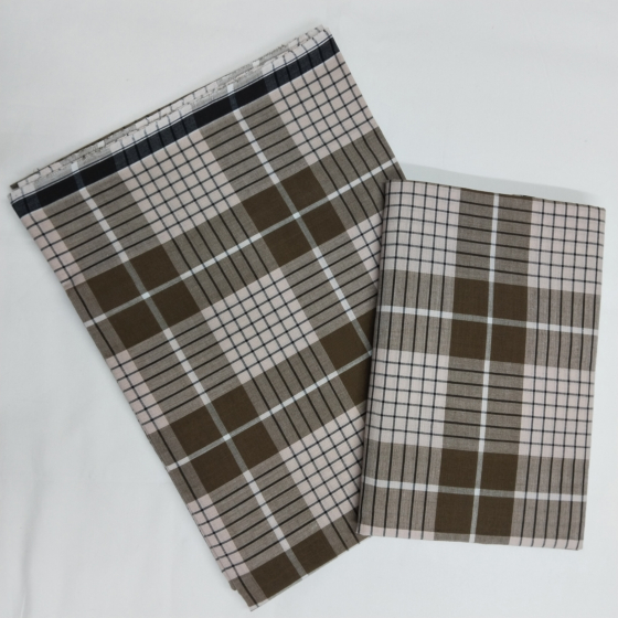 Men's Pure Cotton Lungi in Check - Brown