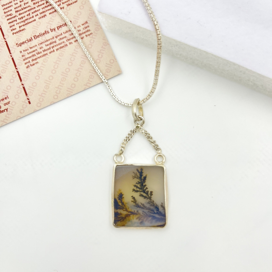 Shazar-dendritic agate Silver pendant 